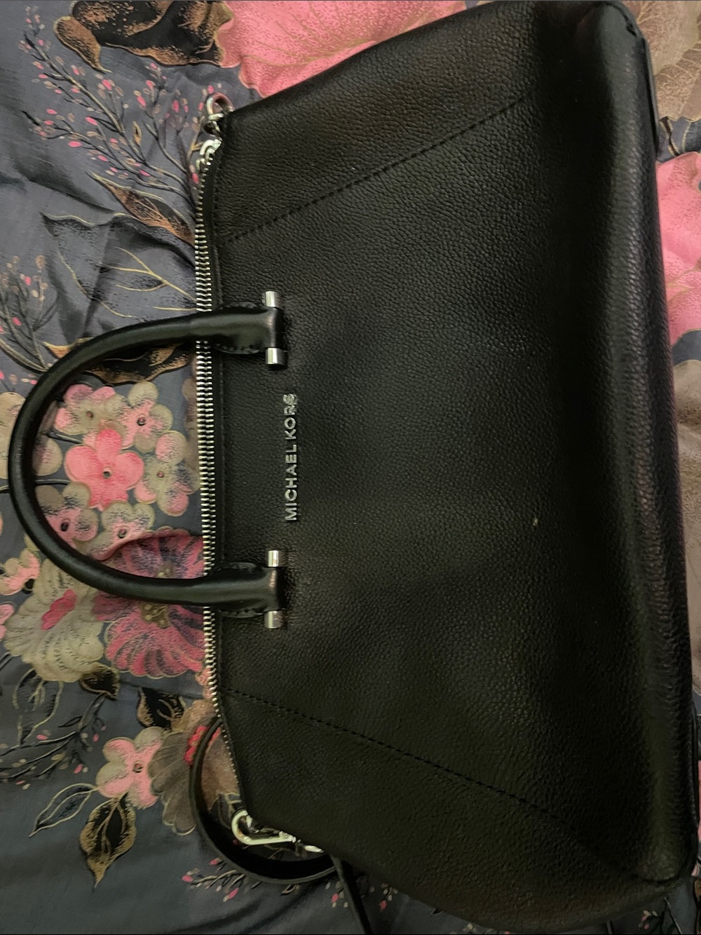 Michael Kors Black Pebbled Leather Satchel